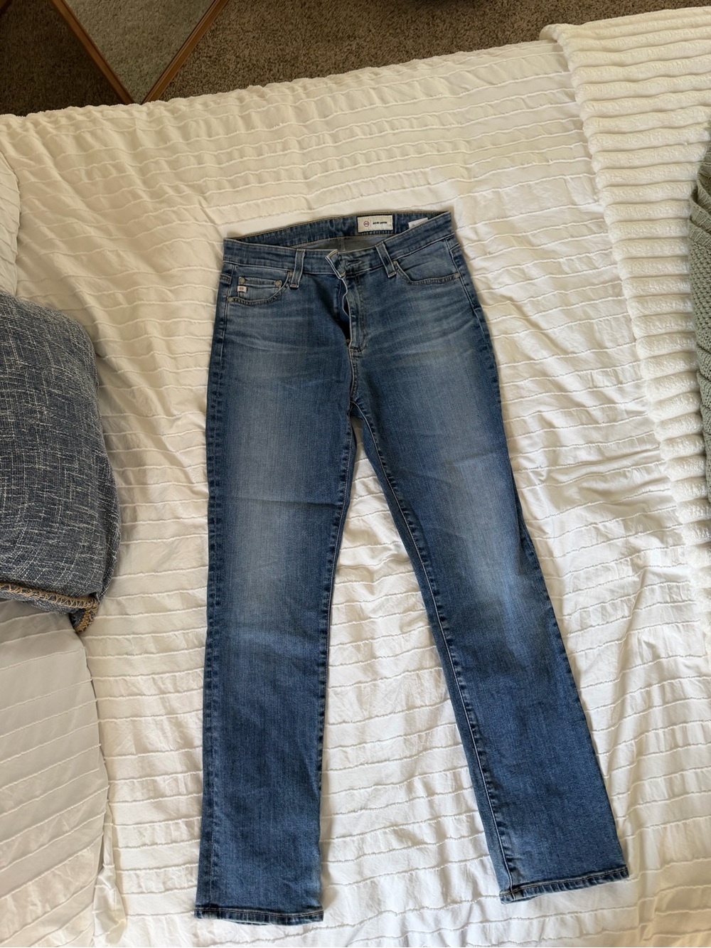 AG-ed Denim Medium Blue Straight-Leg Jeans